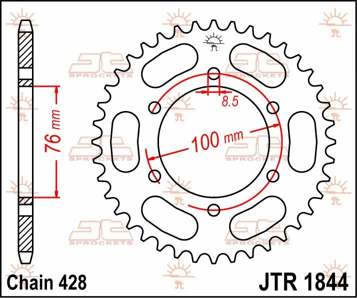 Jt Sprockets Stål Baghjul - 48t