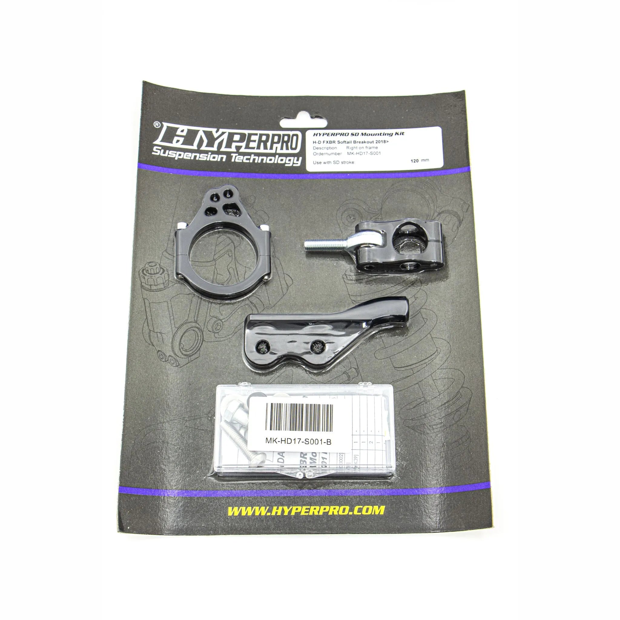 Hyperpro Styringsdæmper Monteringssæt - Sort