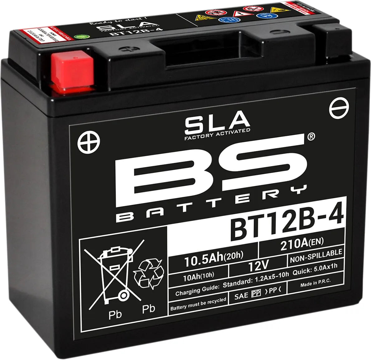Bs Batteri Agm 12v 10ah Motorcykel Batteri