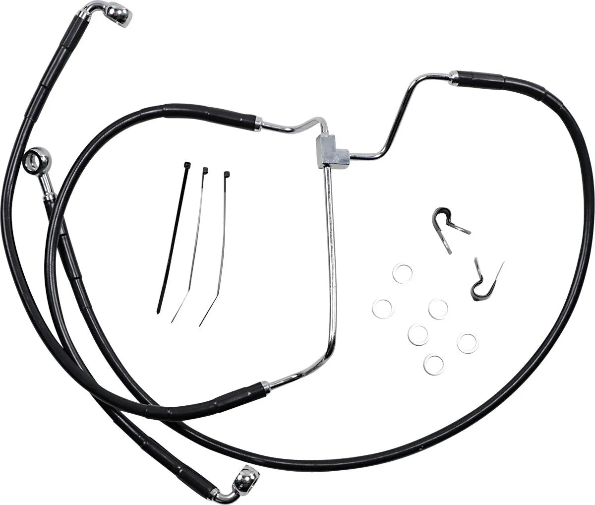 Drag Specialties Extended Black Vinyl Brake Line Kit