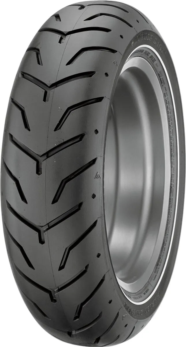 Dunlop D407 Tire 180/65b16 Blackwall For Harley Touring