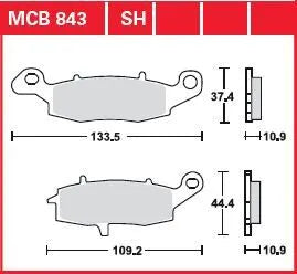 Trw Sh Series Sintered Rear Brake Pads