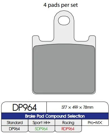 Dp Brakes Standard Sintered Metal Brake Pads
