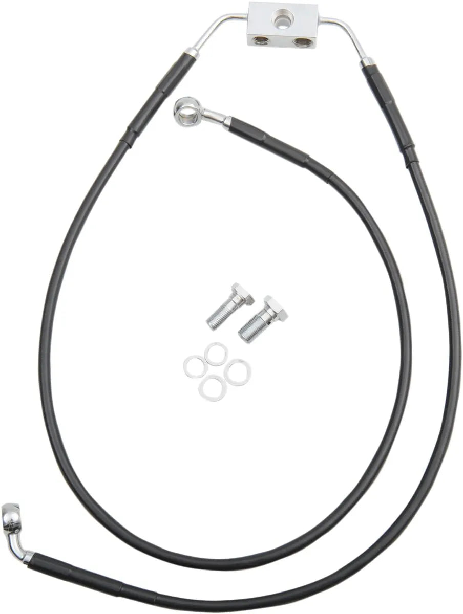 Drag Specialties Extended Black Vinyl Brake Line Kit With Abs
