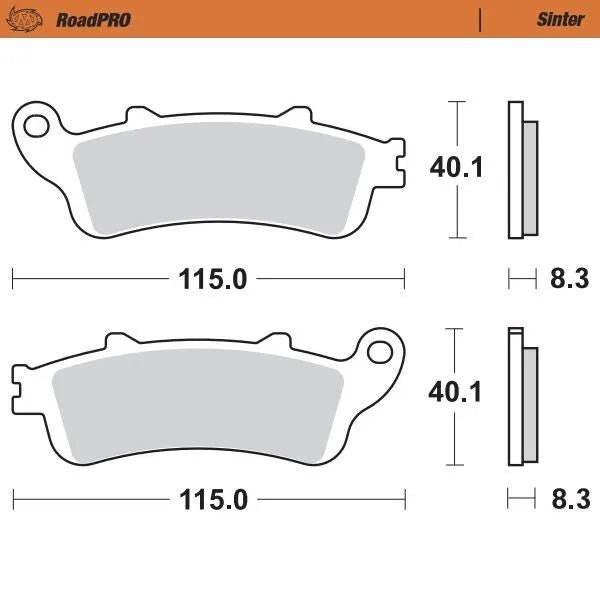 Moto-master Roadpro Sinter Brake Pad Front Sintered Metal