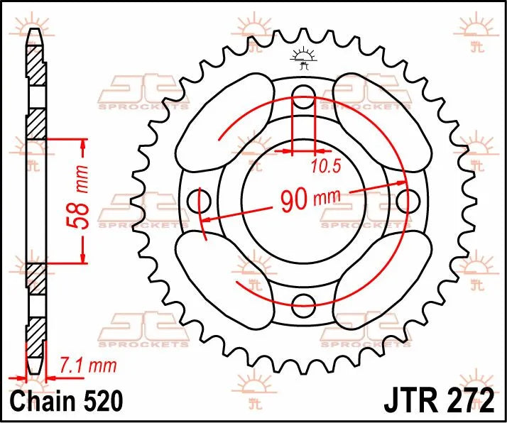JT Sprockets Stål Baghjul 520-31t