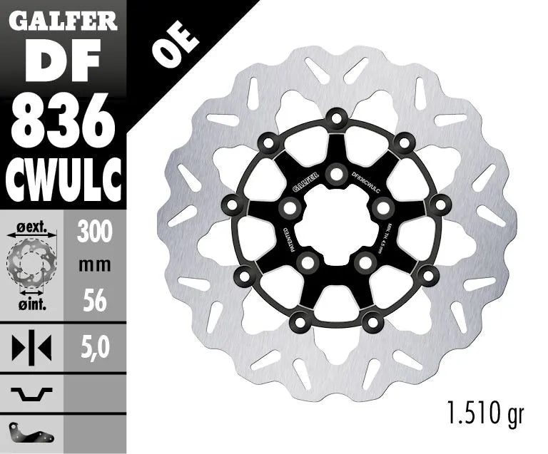 Galfer Brake Rotor For Motorcycles - 11.8" Diameter
