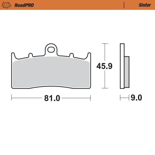 Moto-master Roadpro Sinter Brake Pad Front - Sintered Metal