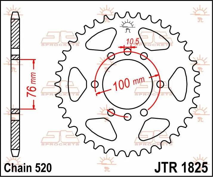 Jt Sprockets Stål Baghjul - 520-42t
