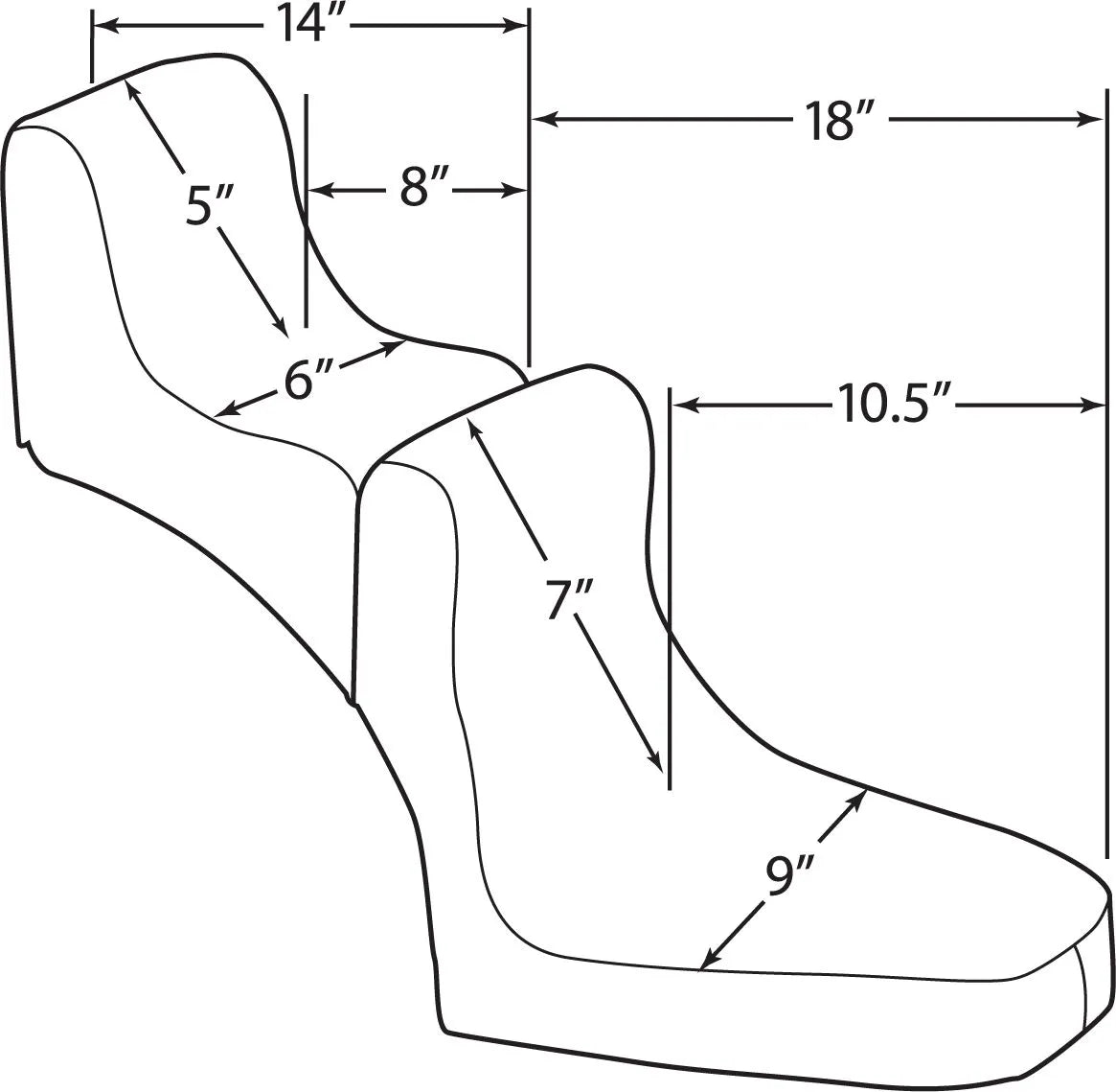 Drag Specialties Rear Scorpion Solo Pad - Sort Vinyl