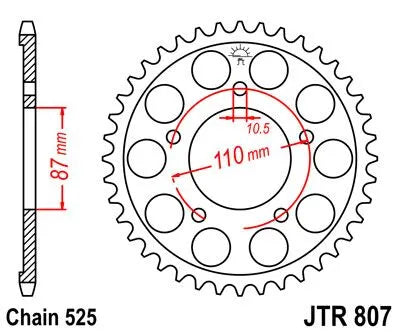 JT Sprockets Baghjul - 525 - 48t - Sort Zink