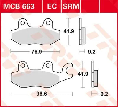 Trw Srm Series Sintered Scooter Brake Pads