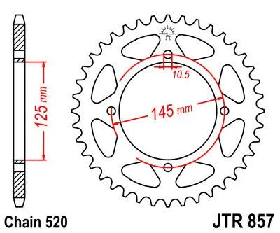 JT Sprockets Stål Baghjul - Sort Zink Finish