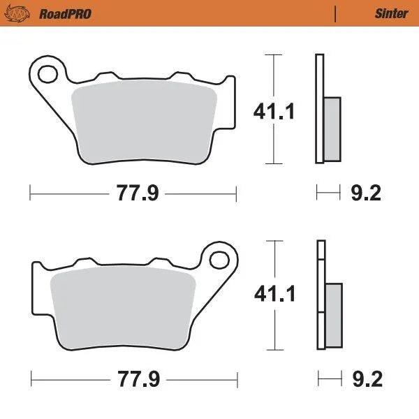Moto-master Roadpro Sinter Brake Pad Rear