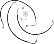 La Choppers Black Braided Brake Line Kit