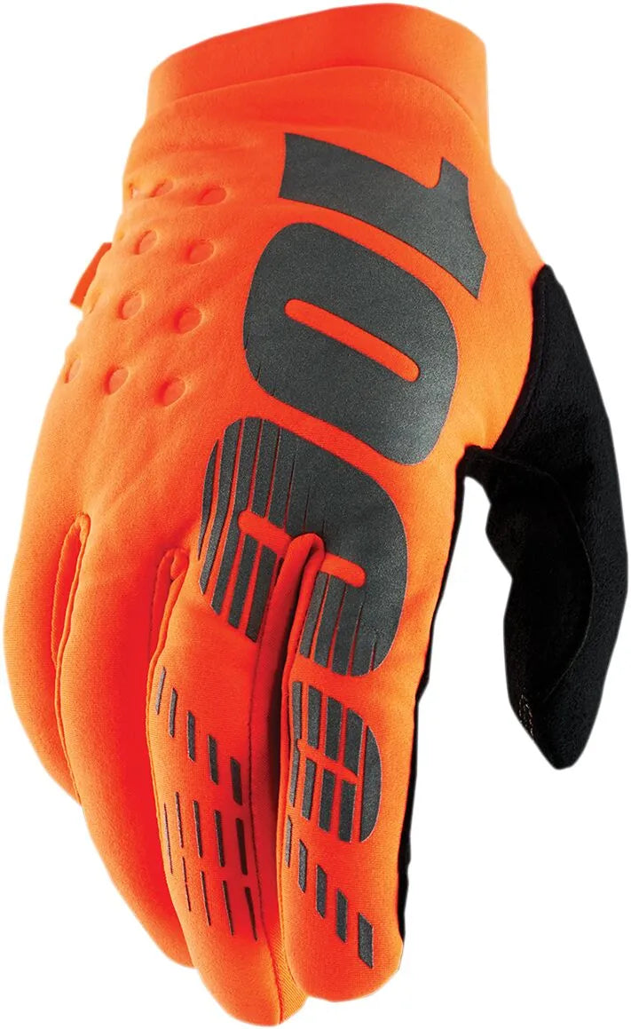 100% Youth Brisker Cold Weather Gloves - Black/Orange