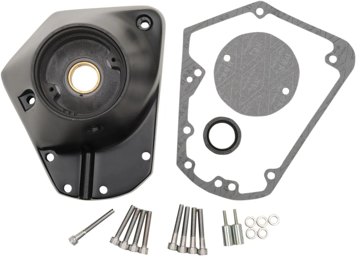 Drag Specialties Knastakseldæksel - Sort Satin Aluminium