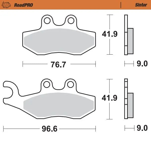 Moto-master Roadpro Sinter Scooter Brake Pad - Enhanced Performance