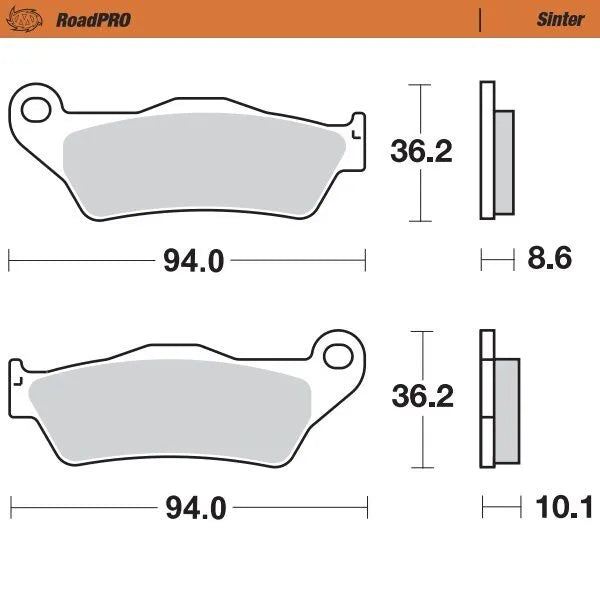 Moto-master Roadpro Sintered Brake Pad Rear