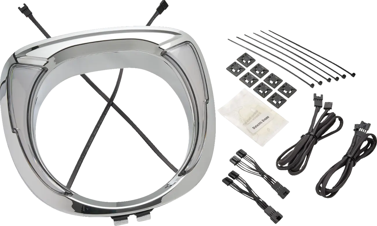 Ciro forlygteramme - krom med rav/hvide lysdioder