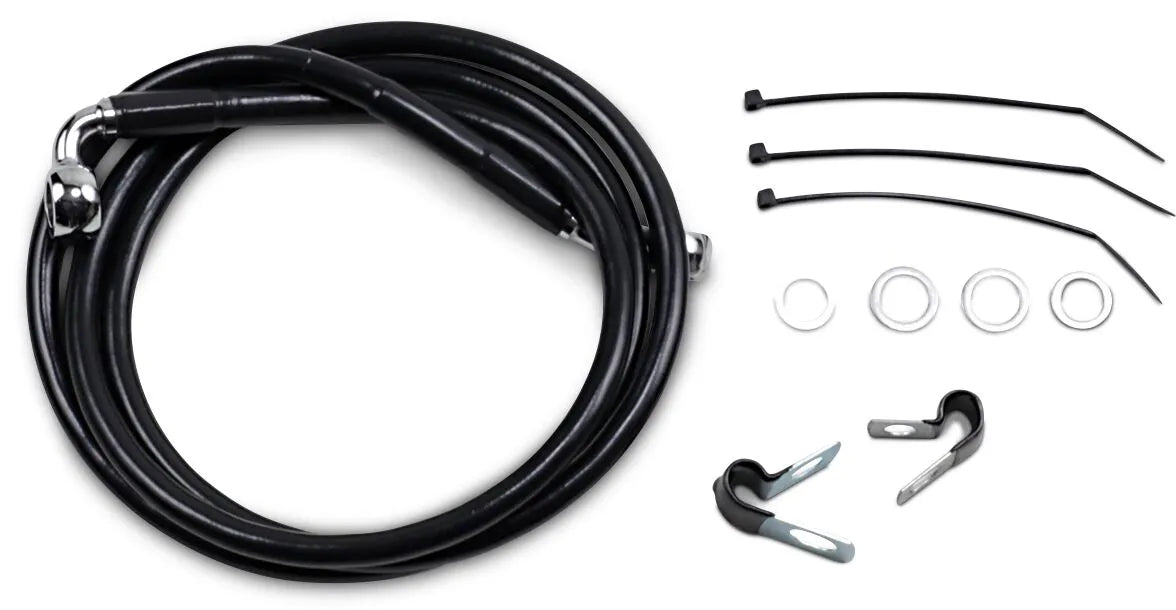 Drag Specialties Extended Black Vinyl Brake Line Kit