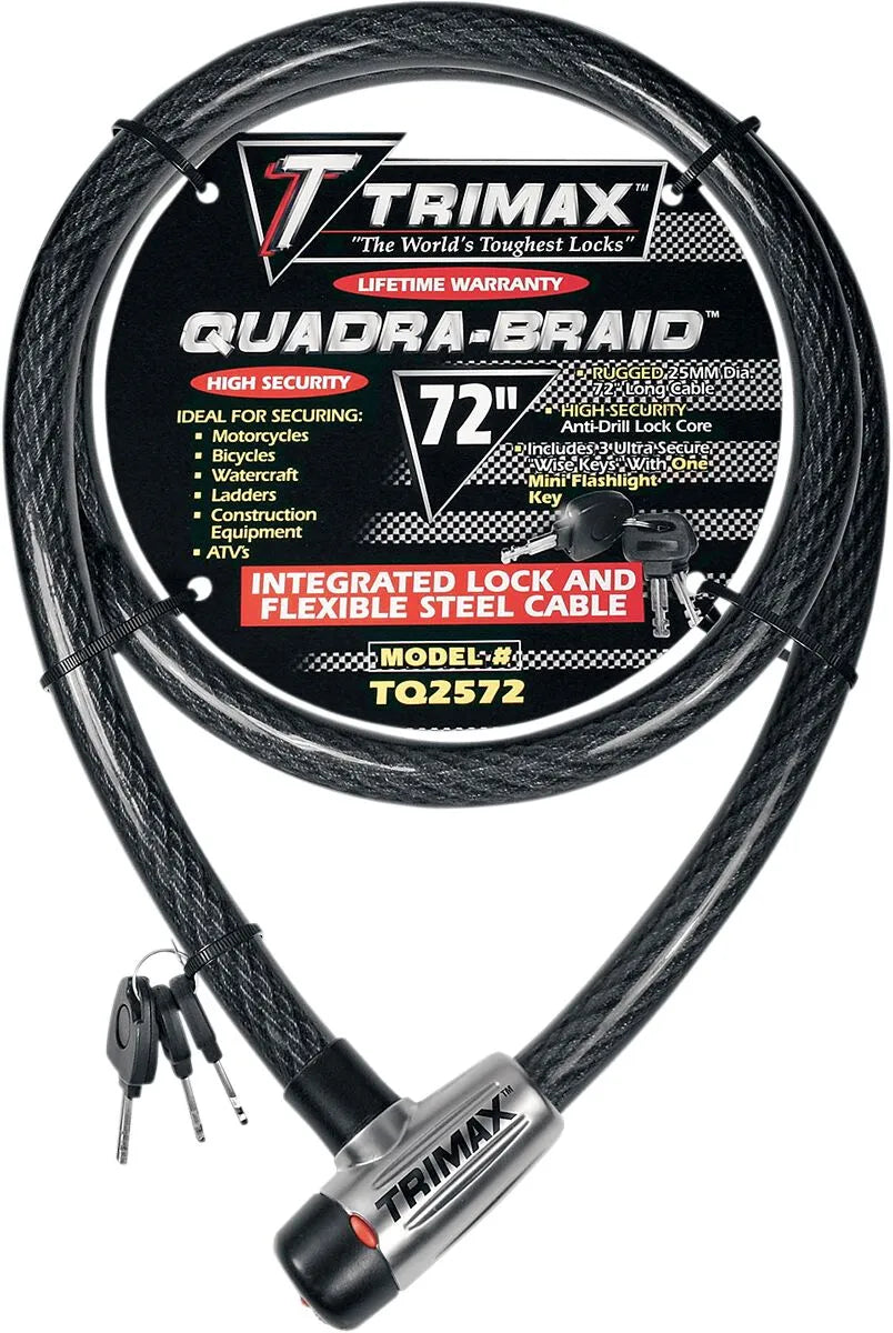 Trimax Quad-braid Integrated Cable Lock - 72" Length