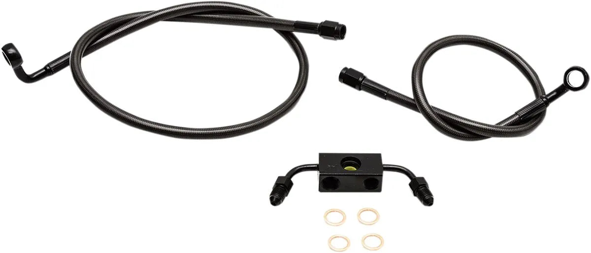 La Choppers Midnight Braided Brake Line Kit With Abs