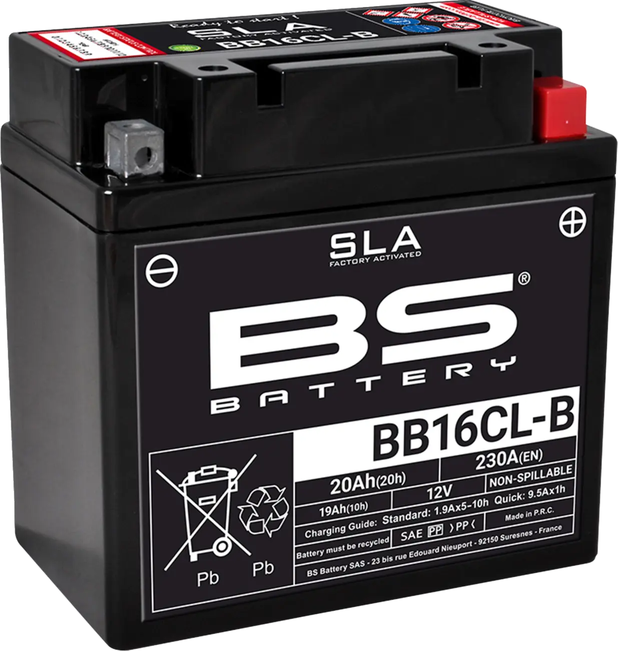 Bs Batteri Agm 12v 19ah Motorcykel Batteri