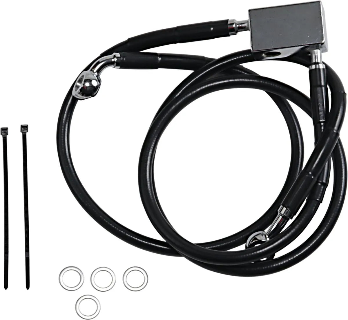 Drag Specialties Extended Black Vinyl Brake Line Kit