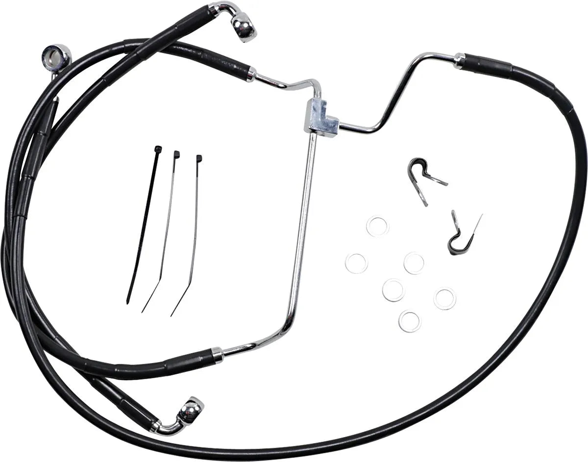 Drag Specialties Extended Black Vinyl Brake Line Kit