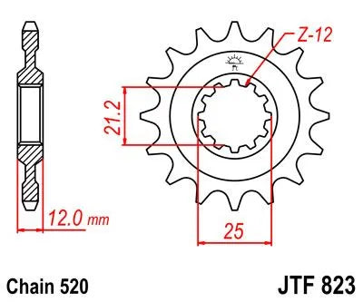 Jt Sprockets Forhjul - 520 Kæde, 16 Tand