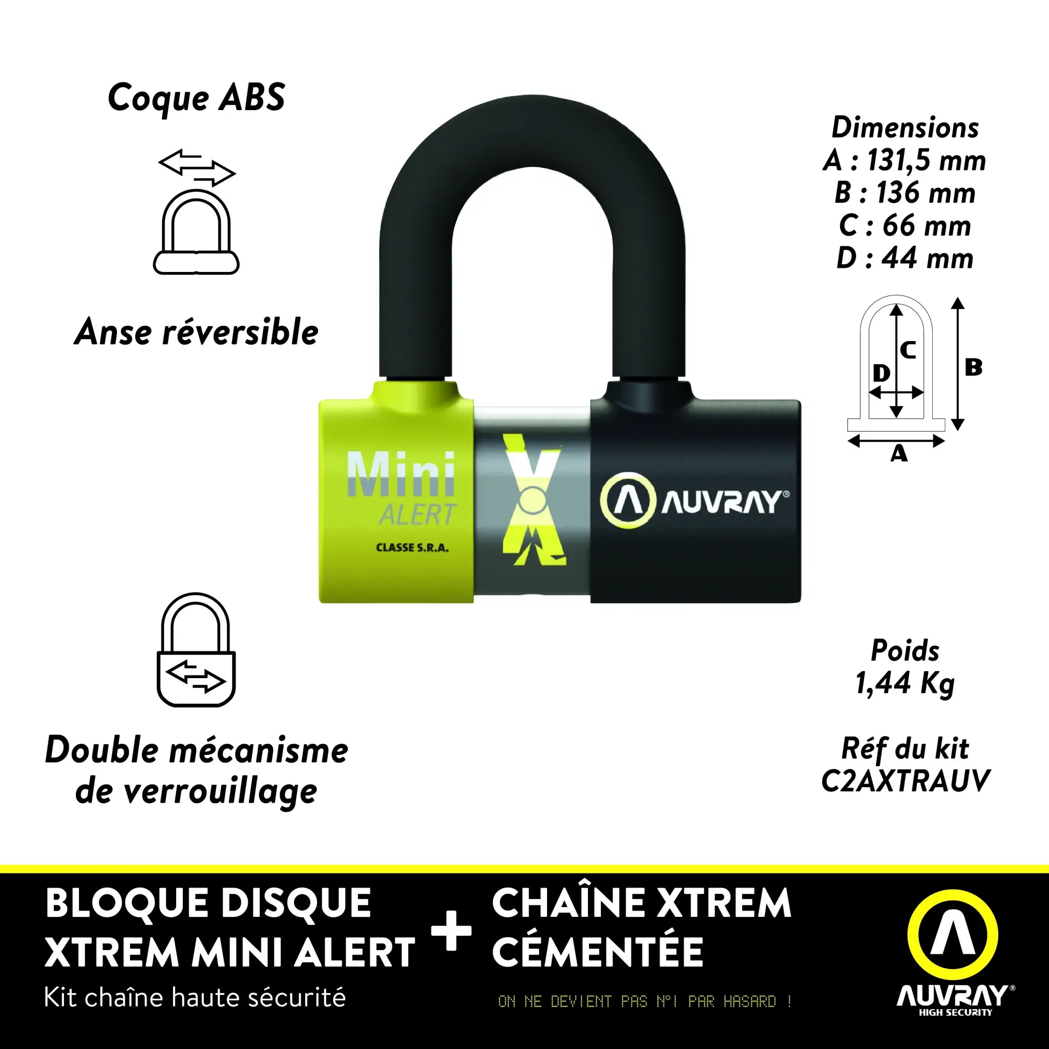 Auvray Xtrem Mini Alert U-lock With Alarm