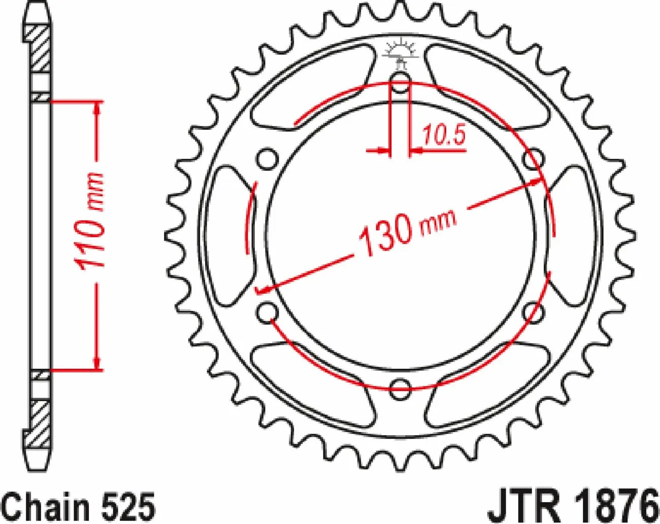 Jt Sprockets Stål Baghjul 525-42t