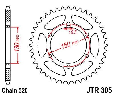 Jt Sprockets Stål Baghjul - 520 46t
