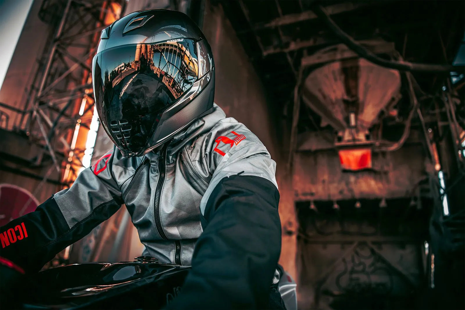 Icon Airform Battlescar Jacket - Black/Gray/Red