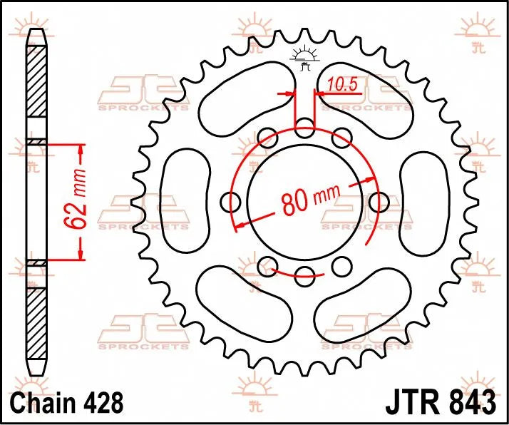 Jt Sprockets Stål Baghjul 49t