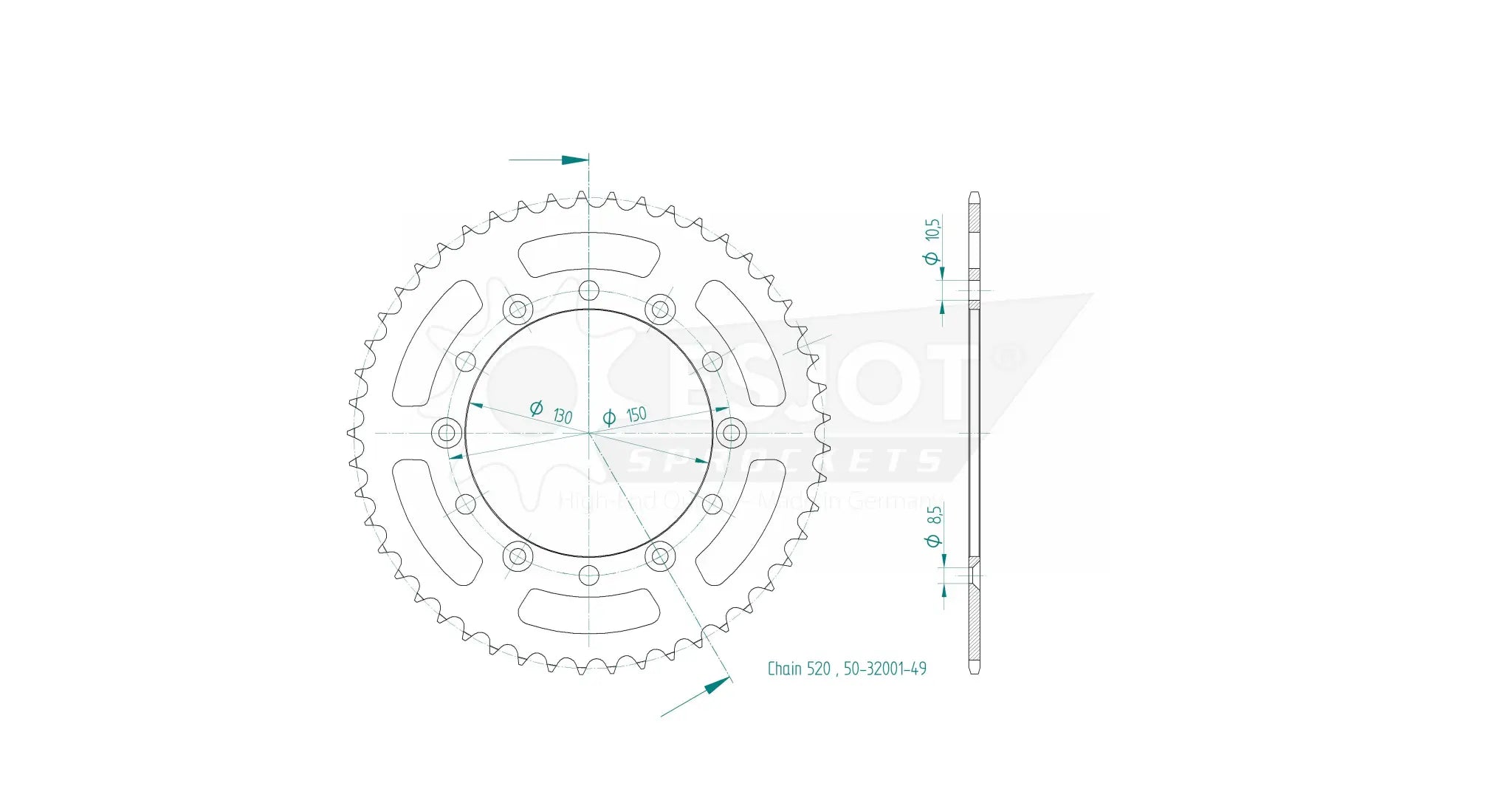 Esjot 520 Baghjul - Stål af høj kvalitet