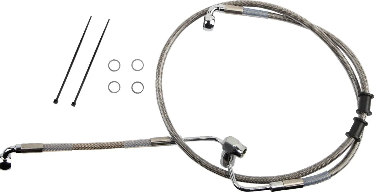 Drag Specialties Rear Stainless Steel Brake Line - Without Abs