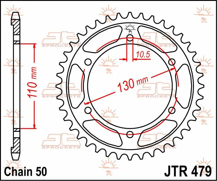 Jt Sprockets Stål Baghjul - 530 Pitch