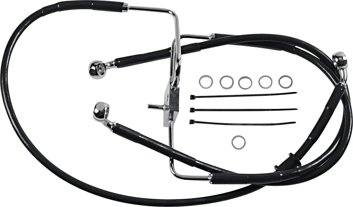 Drag Specialties Extended Brake Line 39" Stainless Steel Front