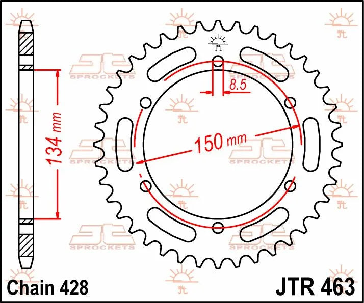 Jt Sprockets Stål Baghjul - 48t