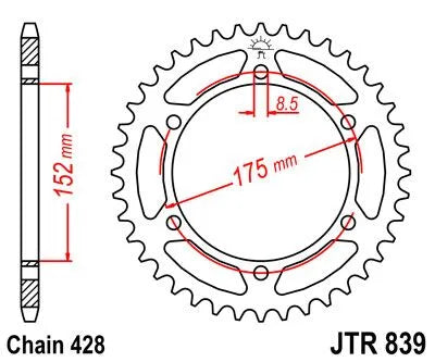 Jt Sprockets Stål Baghjul - 51t