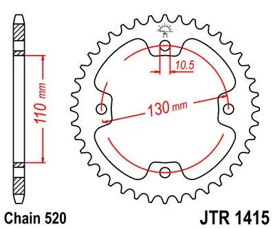 Jt Sprockets Stål Baghjul 520-36t