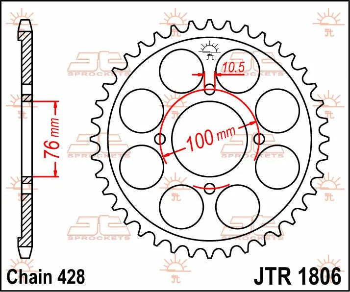 Jt Sprockets Stål Baghjul 56t