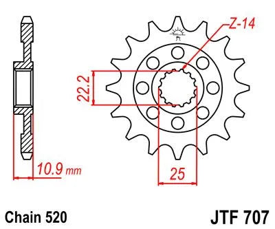 Jt Sprockets Forhjul - 520 Kæde, 16t
