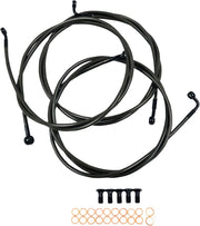 La Choppers Midnight Braided Brake Line Kit With Abs