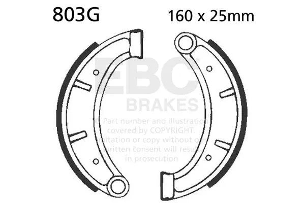 Ebc Organic Brake Shoe Set 160mm