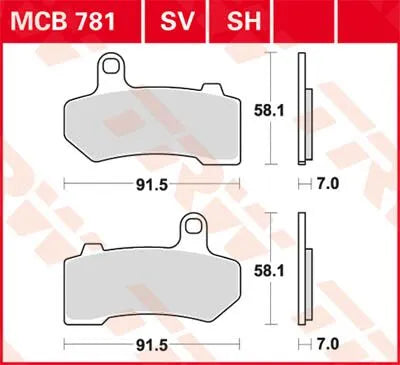 Trw Sh Series Sintered Rear Brake Pads