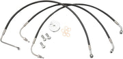 La Choppers Black Braided Brake Line Kit