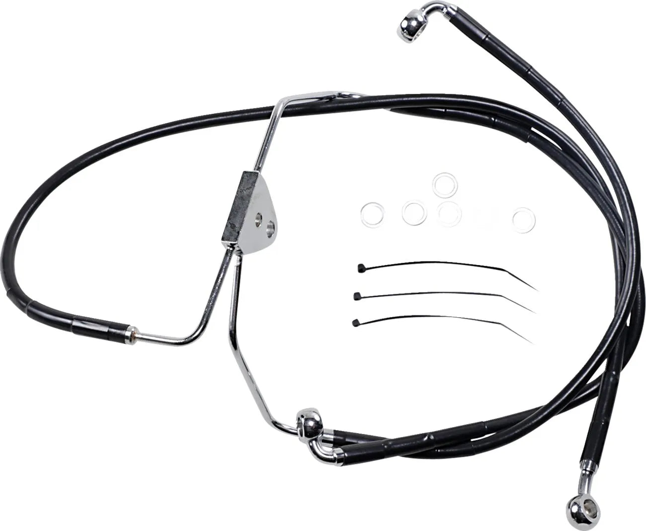 Drag Specialties Extended Black Vinyl Brake Line Kit